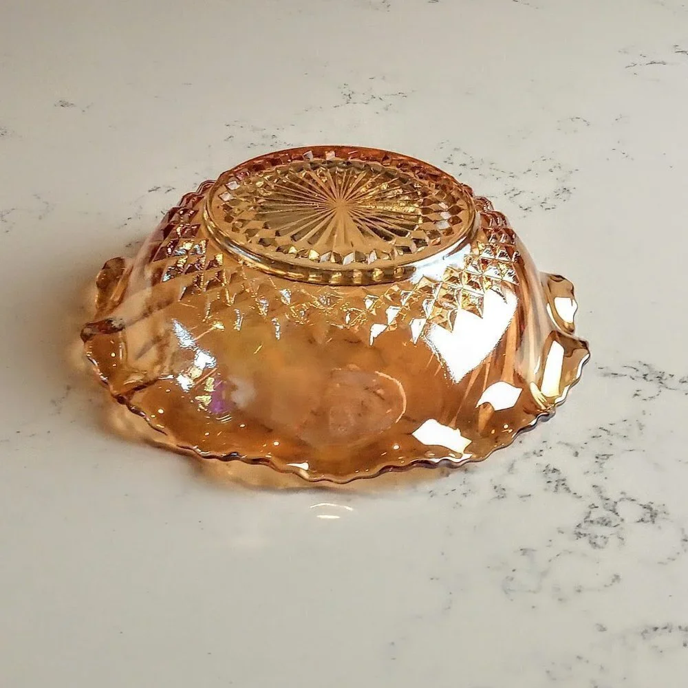 Jeannette Floragold Depression Glass Fluted Dish